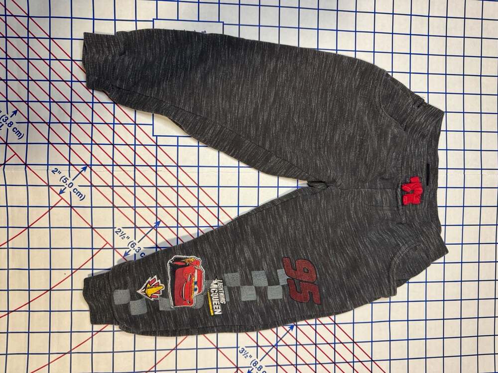 Disney Pixar Cars 3 Lightning McQueen Toddler Boys Gray Jogger Pants Size 3T